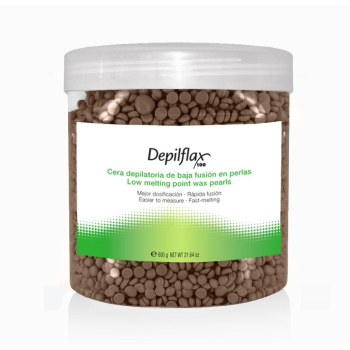 DEPILFLAX WOSK TWARDY BEZPASKOWY DO DEPILACJI PEREŁKA 600G CZEKOLADOWY